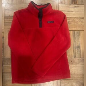 Red Columbia quarter snap fleece youth size large, 14/16